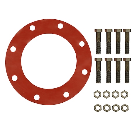 Jones Stephens 8in. Red Rubber Full Face Gasket Kit, 3/4in. x 3-1/2in. Bolt Size G51108